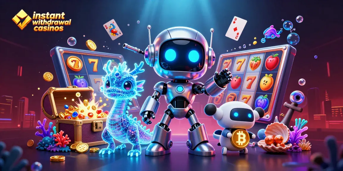 Experience instant withdrawal casinos with a vibrant 3D digital illustration showcasing fast cashouts and engaging gaming elements.