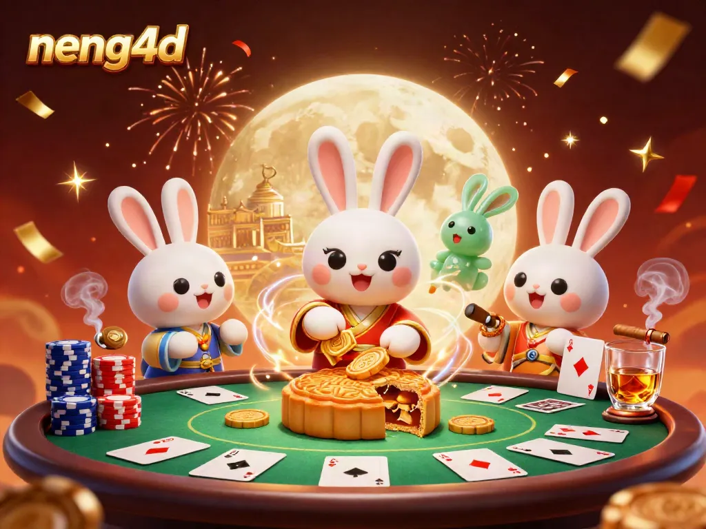 Permainan di NENG4D sambil menikmati ilustrasi bulan dengan chip poker